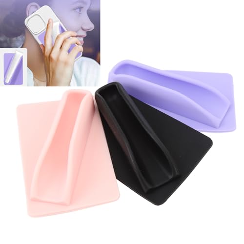Soporte para Lápiz Labial para Teléfono Celular, Funda Portátil para Brillo de Labios, Soporte para Labios de Silicona de 3 Piezas con Respaldo Adhesivo, Compatible con la