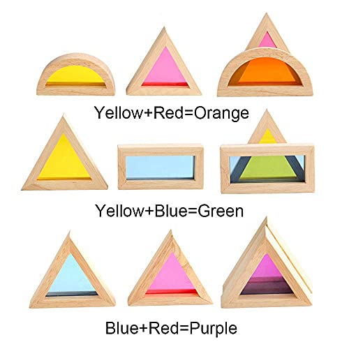 Wooden Building Blocks For Toddlers 1-3, 24 Pieces Set Big Toddler Wood Sensory Blocks, Wooden Rainbow Kids Stacking Blocks, Large Colored Window Blocks Educational Toys For Boys Girls #TOP4