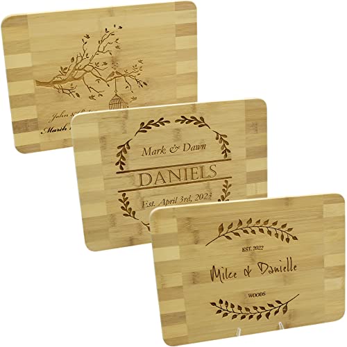 Brew City Engraving - Personalized Custom Laser Engraved Bamboo Cutting Boards for Weddings, Engagements, Anniversary & more!