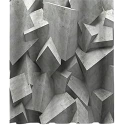 KATIAK Cortina de Ducha Cortinas De Baño Modernas De Moda De Ducha Negro Geométrico Cortina De Baño 2-W180Xh200Cm