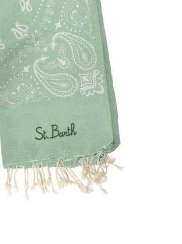 Saint Barth MC2 TELO MARE FOUTAS JACQUARD VERDE CHIARO