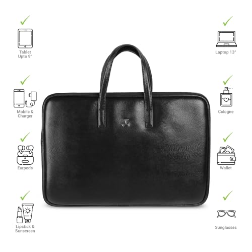 Image of Mochi Unisex Adults Casual Synthetic Soft Body Zipper Closure Solid Laptop Bags With 1 Pocket And 1 Compartments