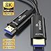 Certified HDMI 2.1 Cable,3 feet/1M Fiber Optic 8K HDMI Cable 48Gbps Ultra High Speed Zinc Alloy Shell Support 8K@60Hz 4K120Hz HDR eARC,HDCP 2.2 German Silicon Line Chips For PS5,Xbox,RTX3090(3 Feet)