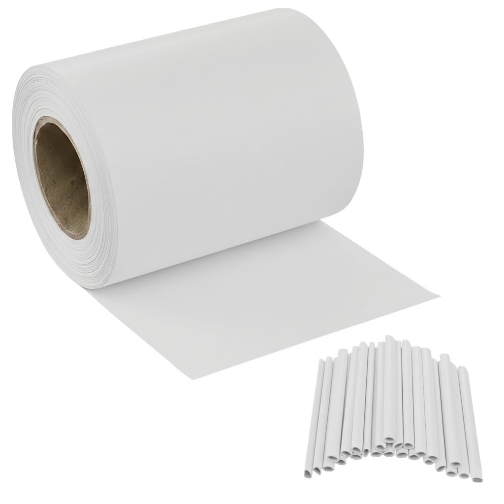 Striscia Banda Frangivista Fasce PVC Rotolo Schermo Privacy Recinzione Balcone Cancello Bianco - 2
