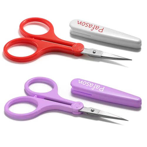 PAFASON Small Travel Craft Scissors Set Straight Curved Tip All Purpose for Scrapbooking Quilting...