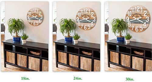 Oldtown Clocks 18" Wooden Multi-Color Maritime Coastal Beach Large Number Wall Clock (Blue, 18 inch) - Image 6