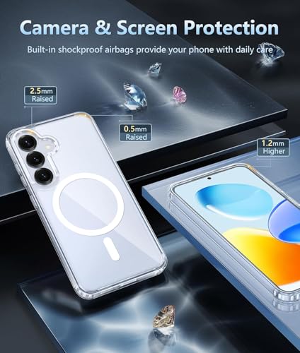 Image of ShieldTech Back Cover Case + Screen Protector for Samsung Galaxy S24 Plus 5G | Mag-Safe Compatible | Transparent Mobile Back Cover for Samsung Galaxy S 24 Plus / S24Plus 5G | TPU Transparent Case