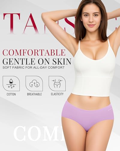 TANSTC Unterhosen Damen Baumwolle, Damenslips Hipster mit Doppeltem Zwickel - Unsichtbare Unterwäsche Frauen - 6er Pack,4XL 2