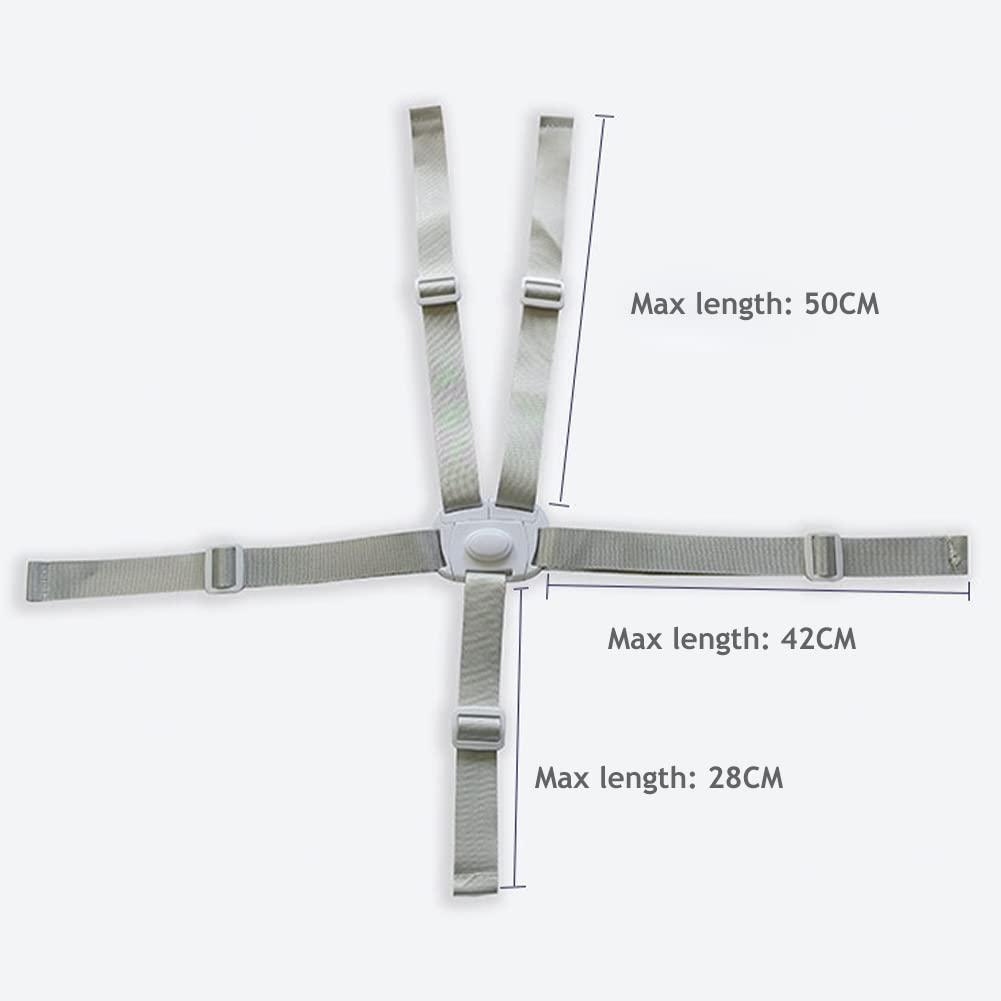 Imbracatura A 5 Punti Per Seggiolone - Cinture Di Sicurezza Regolabili Per Bambini, Nero - Foto 9