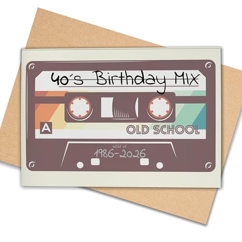 Lovely Cards - 40. Geburtstag Frauen - schöne Retro-Karte zum Geburtstag - Geburtstagskarte 40 Frau - besonderes Geburtstagskarte Freundin - A6 (40 Jahre)