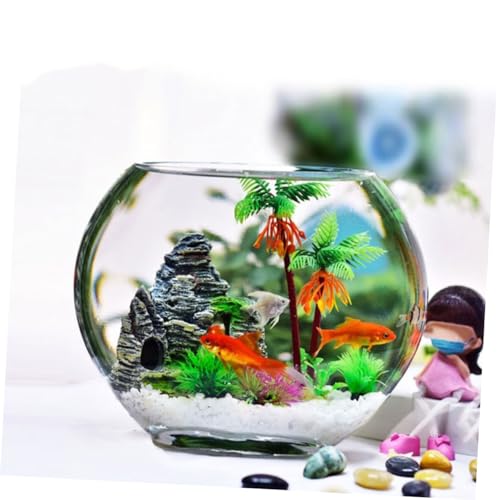 Bol de poisson en verre transparent avec support stable