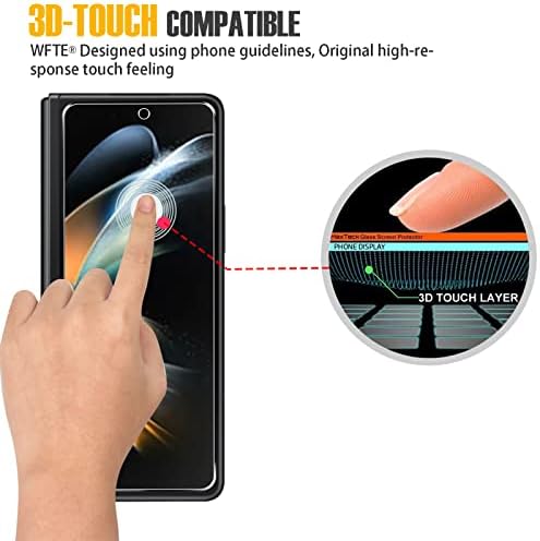 WFTE [2-Pack Screen Protector for Samsung Galaxy Z Fold 4,Anti-Scratch,High Transparency,Anti-fingerprint,Bubble-Free,Dust-Free Premium Screen Protector Tempered Glass For Samsung Galaxy Z Fold4