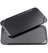 All American 1930 - Double Burner Reversible Grill & Griddle with Ceramic Coating - Indoor Grill ...