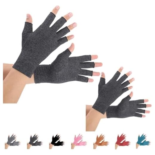 2 Pairs Arthritis Gloves, Compression Gloves Support and Warmth for Hands, Finger Joint, Relieve Pain from Rheumatoid, Osteoarthritis, RSI, Carpal Tunnel, Tendonitis (Medium, Black)