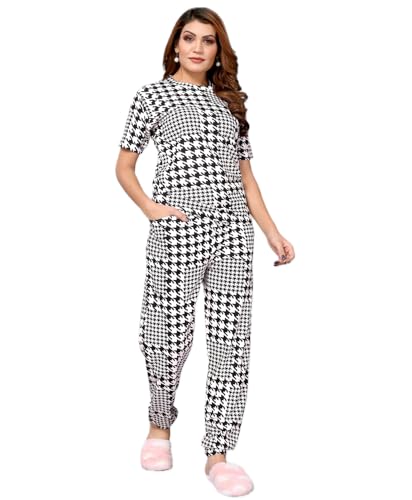 Image of VJ Fashion Women's Cotton Lycra Tie-Dye Payjama Set|Co-ord set|Night Suit Set |Night Dress |Lounge Wear|Full Pair Set for Women Night Dress