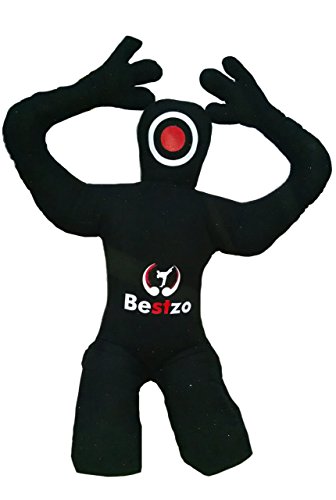 Bestzo MMA Jiu Jitsu Judo Punching Bag Grappling Dummy Black Sitting Position with Hands Behind Canvas-70 inches-Unfilled