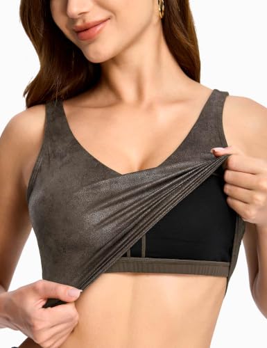 Image of THE GYM PEOPLE Womens' Sports Bra Longline Wirefree Padded with Medium Support