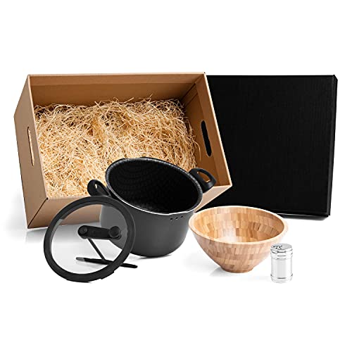 Kit para Pipoca em Bambu e Inox 3 Peças - Welf