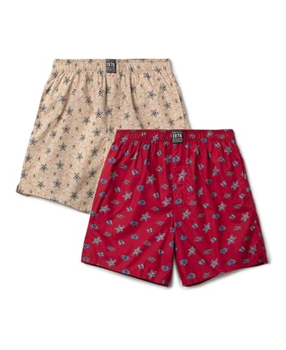 Image of Jockey UB08 Boy's Super Combed Mercerized Cotton Woven Fabric Printed Boxer Shorts with Side Pockets (Pack of 2)