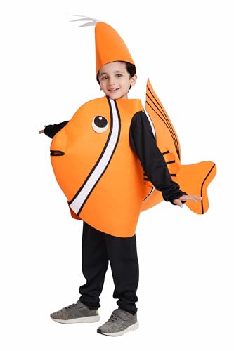 Image of Kaku Fancy Dresses Nemo Fish Cutout for Kids, Clown Fish Costume for Boys & Girls (Freesize /Only Cutout with Cap)