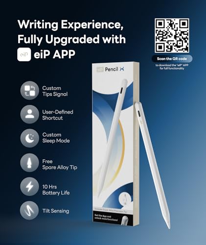 Lápiz para iPad con punta de aleación eiP Pencil X con fijación magnética estable 3