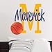 Custom Name Basketball Personalized Wall Decal - Boys Girls Personalized Name Basketball Sports Wall Sticker - Custom Name Sign - Custom Name Stencil Monogram - Wall Decor
