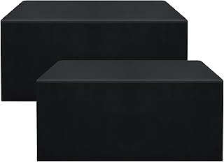 Smiry 2 Packs Fitted Black Tablecloths, 6 Foot Rectangle Polyester Fabric Table Cloths, Washable Table Cover for Trade Show, Craft Show, Parties, Birthday, Wedding, 72 x 30 Inch