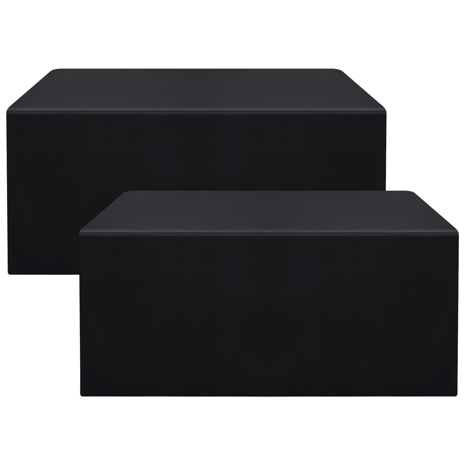Smiry 2 Packs Fitted Black Tablecloths