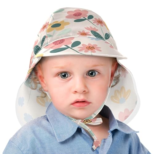 Flowers Cream Color Cartoon Kid Sunhat Boys Beach Toddler Girl UV Protection Wide Brim Travel Essentials2