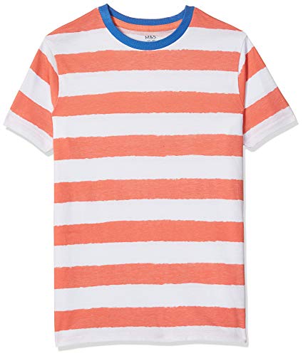 Image of Marks & Spencer Boys Solid Cotton Round Neck Regular Fit Top