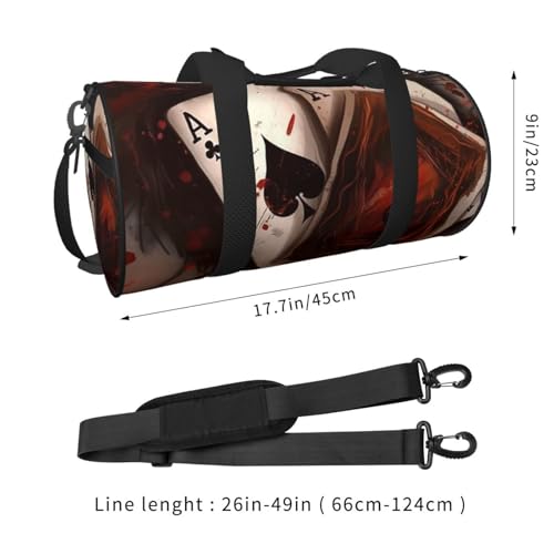 Travel Duffel Bag Sports Gym Bag With Shoes Compartment,Lightweight Overnight Weekender Bag Playing Cards Yoga Gym Sports Bag For Men Women3