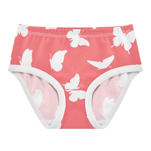 Girls Underwear Toddler 2t Cotton Little Girl Panties Designer Briefs Underpants White Butterfly Coral Pink