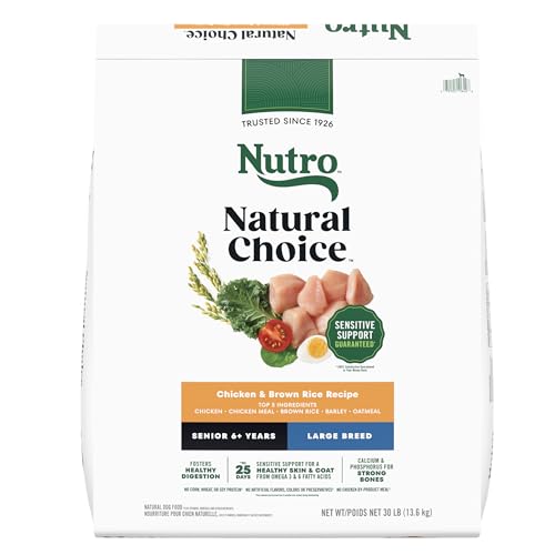 Nutro Natural Choice Large Breed Senior Dog Food, Chicken & Brown Rice Recipe, 30 lb. Bag