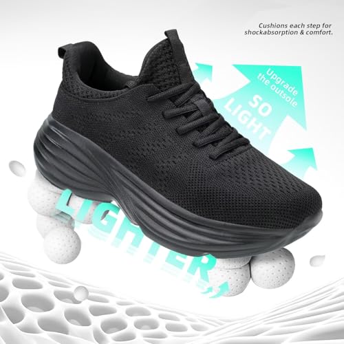 Image of WJA Men's Non Slip Walking Shoes Lightweight Breathable Casual Running Shoes Fashion Sneakers Mesh Workout Sports Shoes
