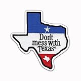 Car Bumper Sticker Magnet Sign - 5x5 in. Refrigerator Tool Box Magnets Texas State Map Patch Look Don't Mess with Texas