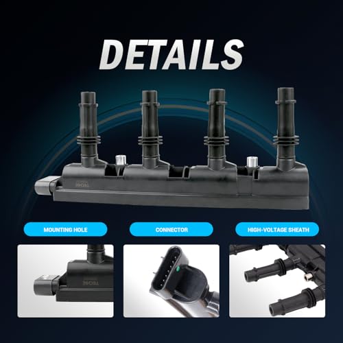 Techie TICS41017 Ignition Coil Pack 7 Pin for 01208093,25198623,55573735,for Corsa/Astra/Cascada/Insignia/Mokka