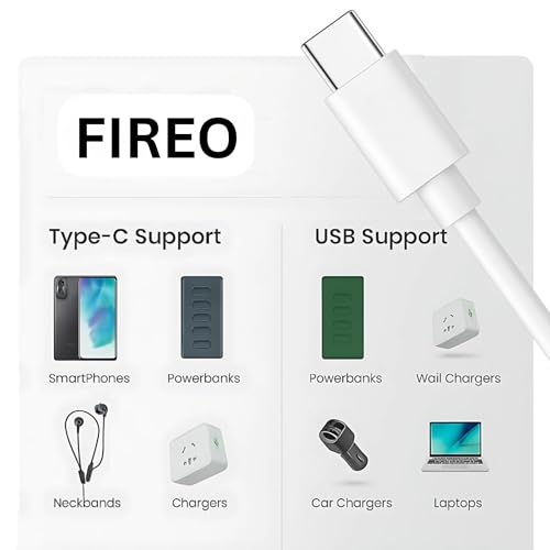 Image of USB A to Type C Charging Cable for Powerbank Use, Fast Charge & Stable Data Transfer Compatible with Power Banks, Redmi, Realme, Vivo & Type C Devices