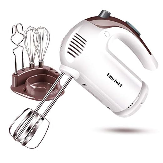 DmofwHi 5 Speed Hand Mixer Electric, 300W Ultra Power Kitchen Hand Mixers with 6 Stainless Steel Attachments (2 Wired Beaters,2 Whisks and 2 Dough Hooks) and Storage Case