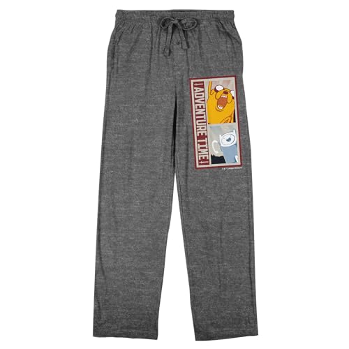 Adventure Time Finn and Jake Men's Heather Gray Sleep Pajama Pants