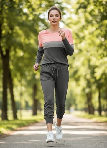 ETCYY NEW Lounge Sets for Women Sweatsuits Sets Two Piece Outfit Long Sleeve Pant Workout Athletic Tracksuits3