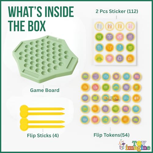 Image of Toy Imagine Animal Memory Flip Chess Game | Montessori Matching Board Games with Animal & Fruit Tokens | Educational Brain Teaser Development Activities for Kids & Families, Multicolor