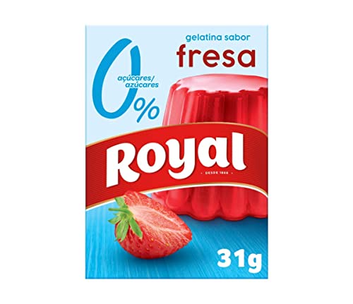 Royal Gelatina Sabor Fresa 0%, Preparado en Polvo Sin Azúcar, Pack 31 g (Paquete de 6)