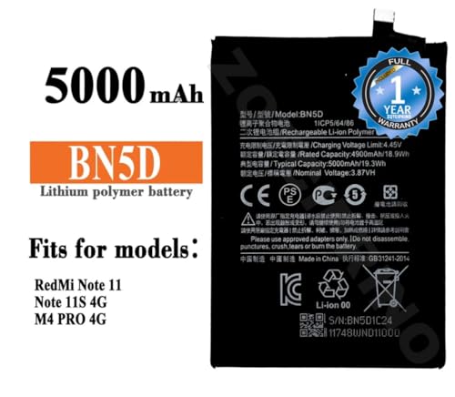 Image of Original BN5D Battery for Redmi Note 11 /11S M4 Pro Battery with 1 Year warrenty***(B338)