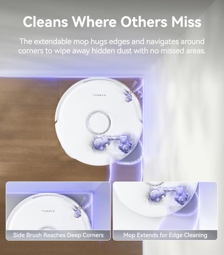 Image of NARWAL Freo Z10 Turbo Robot Vacuum and Mop Combo, 25000Pa Suction, Edge-to-Edge Cleaning, Tangle-Free for Pet Hair, Auto Mop Wash, Smart Avoidance, Self-Emptying, for Carpet & Hard Floors, White