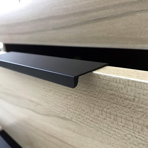 COLLINETS 3 Inch Tab Pulls for Cabinets (10 Pack) – Matte Black Finger Edge Pulls, Aluminum Kitchen Drawer Handles with Screws – Modern Cabinet Hardware for Kitchen, Bathroom, Furniture by COLLINETS - Image 5