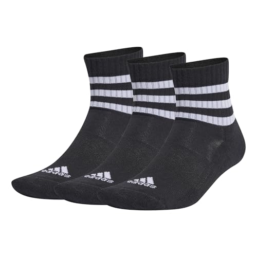 adidas 3 Stripes Mid Socks Socken 3er Pack, Black, Größe 40-42