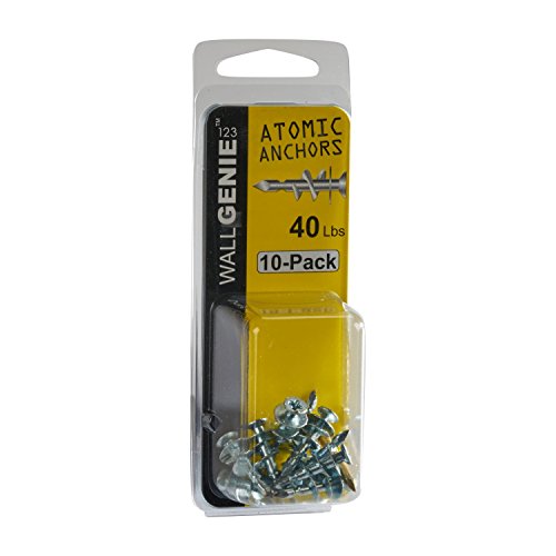 Image of Rok Hardware Wall Genie 123 Atomic Anchors Wall Augers, 10 Pack, 40 Pound Capacity Set