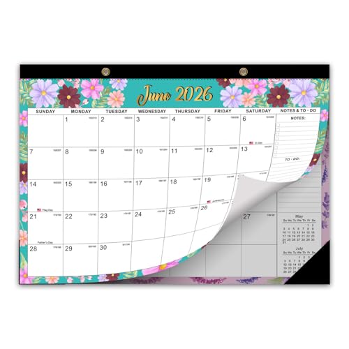 Donfulfip Calendario de pared de junio de 2026 a diciembre de 2027, calendario mensual desprendible de 19 meses para hacer seguimiento de eventos y citas, con pegatinas de planificador para oficina y
