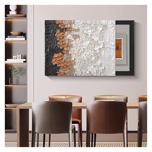 Peinture décorative pour cache-boîtier électrique dans un salon moderne