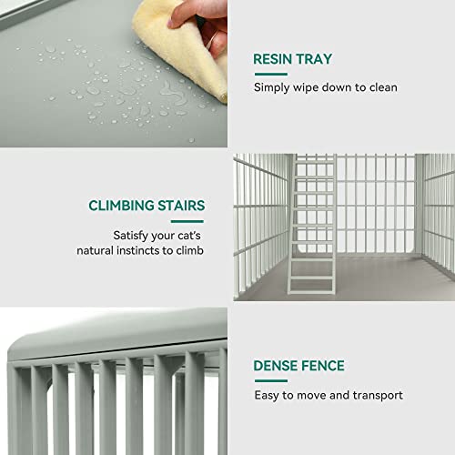 Yitahome 41'' 2-Tier Cat Cage Cat Crate With Door Locks And Bottom, Three-Door Design Plastic Ferret Cage Large Rabbit Cage Indoor Chinchilla Cage Small Animal Cages Catio With Wheels And Ladder #TOP5